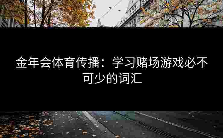 金年会体育传播：学习赌场游戏必不可少的词汇